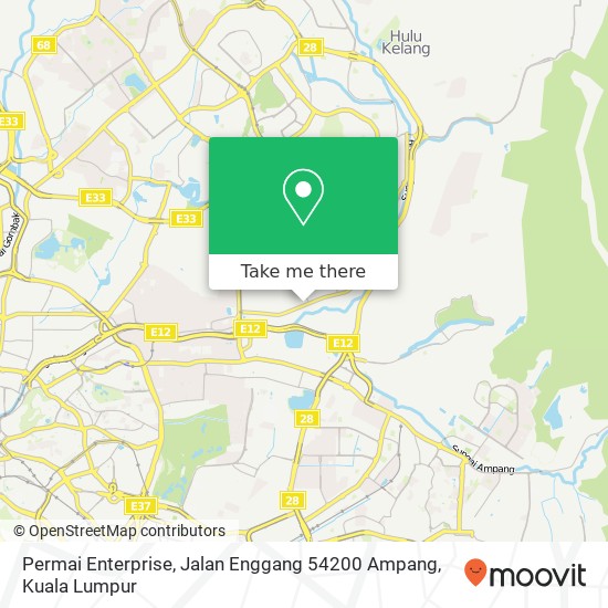 Peta Permai Enterprise, Jalan Enggang 54200 Ampang