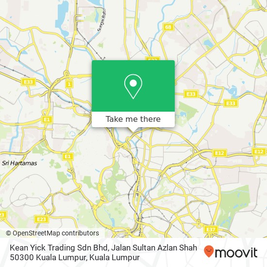 Peta Kean Yick Trading Sdn Bhd, Jalan Sultan Azlan Shah 50300 Kuala Lumpur