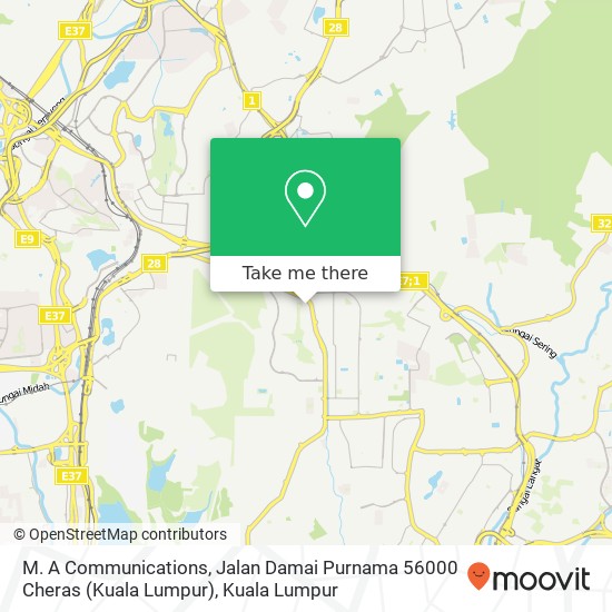M. A Communications, Jalan Damai Purnama 56000 Cheras (Kuala Lumpur) map