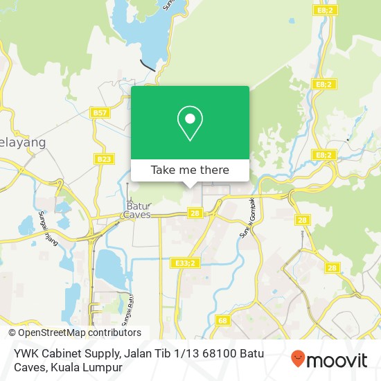 Peta YWK Cabinet Supply, Jalan Tib 1 / 13 68100 Batu Caves