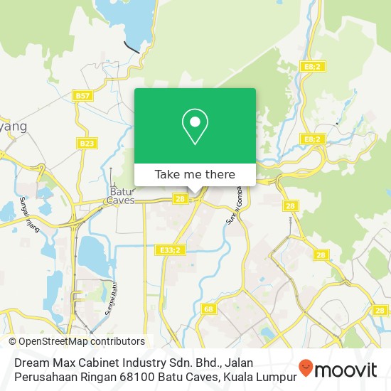 Peta Dream Max Cabinet Industry Sdn. Bhd., Jalan Perusahaan Ringan 68100 Batu Caves