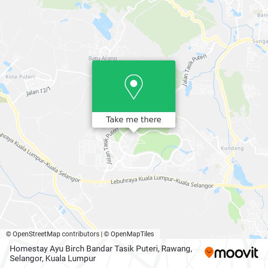 Peta Homestay Ayu Birch Bandar Tasik Puteri, Rawang, Selangor