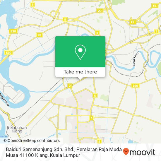 Baiduri Semenanjung Sdn. Bhd., Persiaran Raja Muda Musa 41100 Klang map