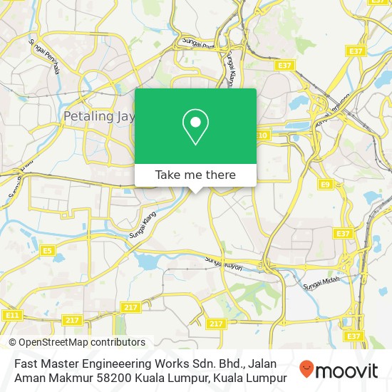 Fast Master Engineeering Works Sdn. Bhd., Jalan Aman Makmur 58200 Kuala Lumpur map