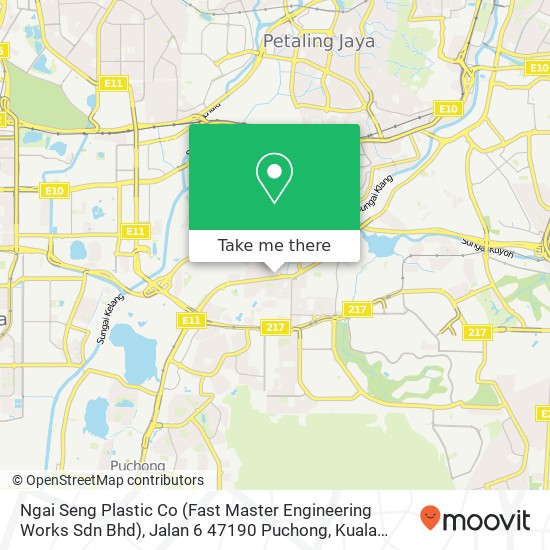 Ngai Seng Plastic Co (Fast Master Engineering Works Sdn Bhd), Jalan 6 47190 Puchong map