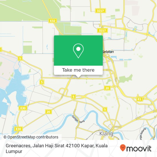 Peta Greenacres, Jalan Haji Sirat 42100 Kapar