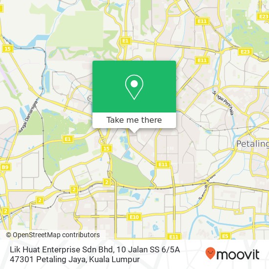 Lik Huat Enterprise Sdn Bhd, 10 Jalan SS 6 / 5A 47301 Petaling Jaya map