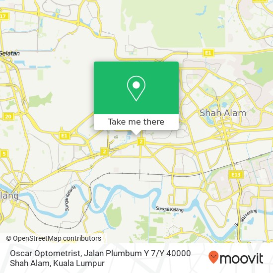 Oscar Optometrist, Jalan Plumbum Y 7 / Y 40000 Shah Alam map
