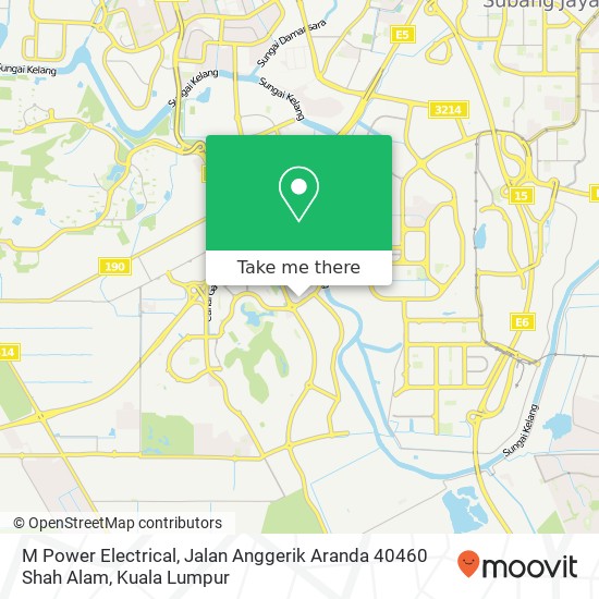 Peta M Power Electrical, Jalan Anggerik Aranda 40460 Shah Alam