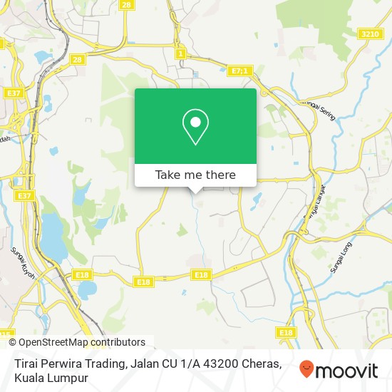 Tirai Perwira Trading, Jalan CU 1 / A 43200 Cheras map