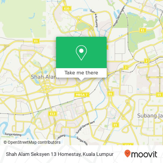 Shah Alam Seksyen 13 Homestay map