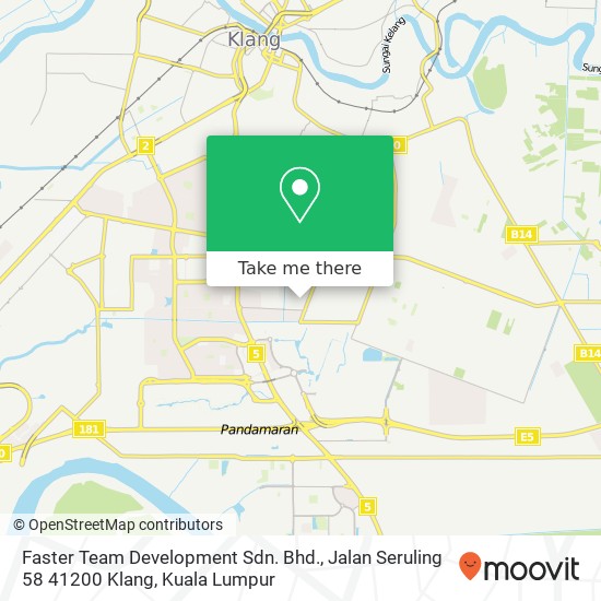 Faster Team Development Sdn. Bhd., Jalan Seruling 58 41200 Klang map