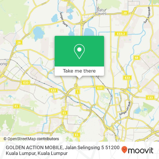 Peta GOLDEN ACTION MOBILE, Jalan Selingsing 5 51200 Kuala Lumpur