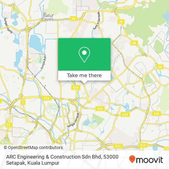Peta ARC Engineering & Construction Sdn Bhd, 53000 Setapak