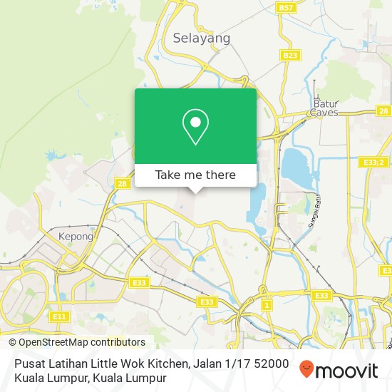 Pusat Latihan Little Wok Kitchen, Jalan 1 / 17 52000 Kuala Lumpur map