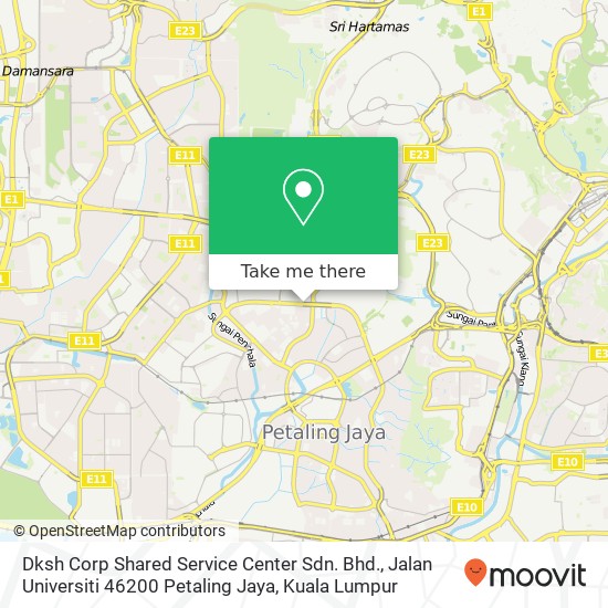 Dksh Corp Shared Service Center Sdn. Bhd., Jalan Universiti 46200 Petaling Jaya map