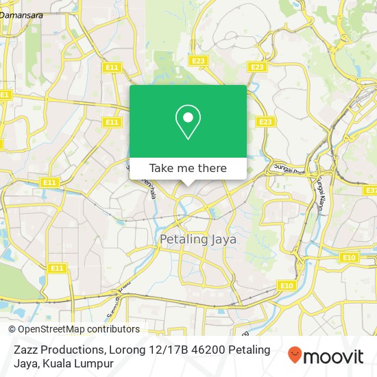 Zazz Productions, Lorong 12 / 17B 46200 Petaling Jaya map