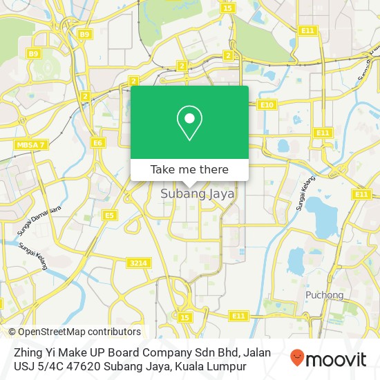 Zhing Yi Make UP Board Company Sdn Bhd, Jalan USJ 5 / 4C 47620 Subang Jaya map