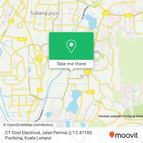 Peta CT Cool Electrical, Jalan Permai 2 / 12 47100 Puchong