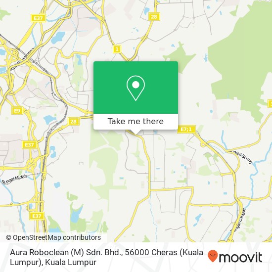 Peta Aura Roboclean (M) Sdn. Bhd., 56000 Cheras (Kuala Lumpur)