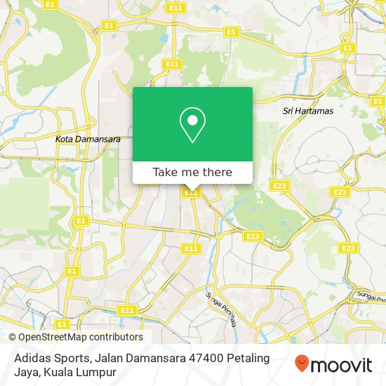 Adidas Sports, Jalan Damansara 47400 Petaling Jaya map