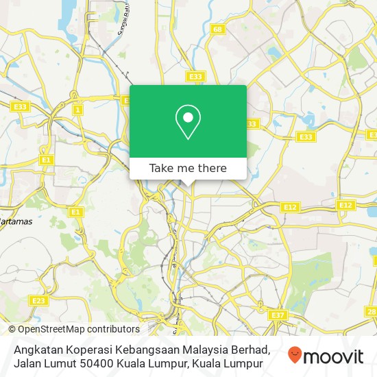 Angkatan Koperasi Kebangsaan Malaysia Berhad, Jalan Lumut 50400 Kuala Lumpur map