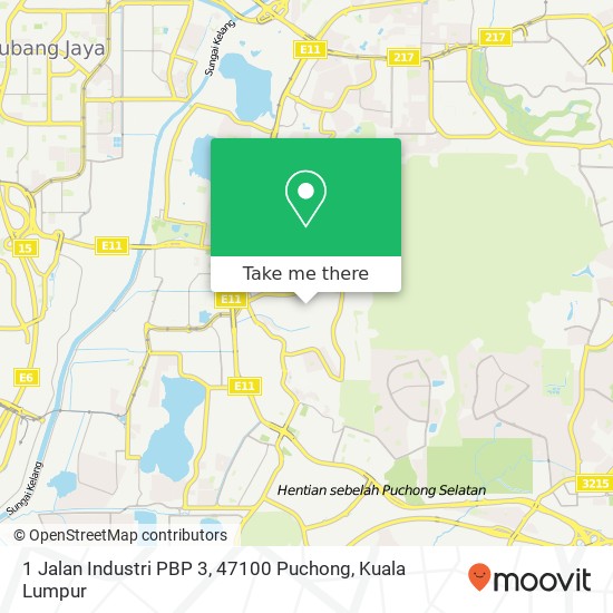 Peta 1 Jalan Industri PBP 3, 47100 Puchong