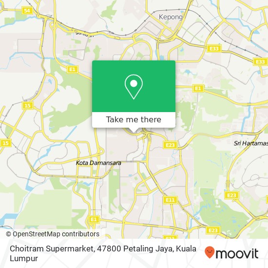 Choitram Supermarket, 47800 Petaling Jaya map