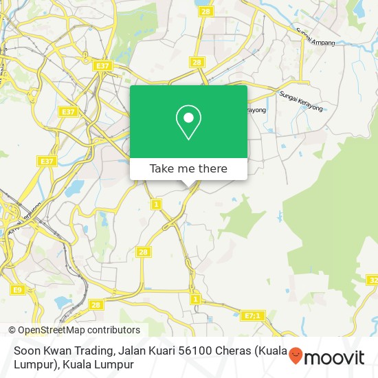 Peta Soon Kwan Trading, Jalan Kuari 56100 Cheras (Kuala Lumpur)