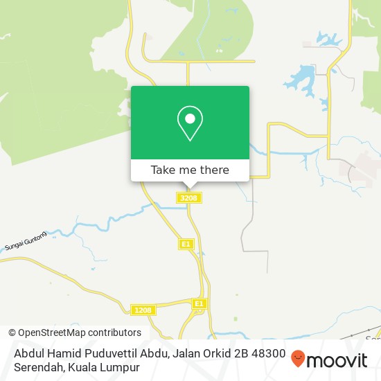 Peta Abdul Hamid Puduvettil Abdu, Jalan Orkid 2B 48300 Serendah