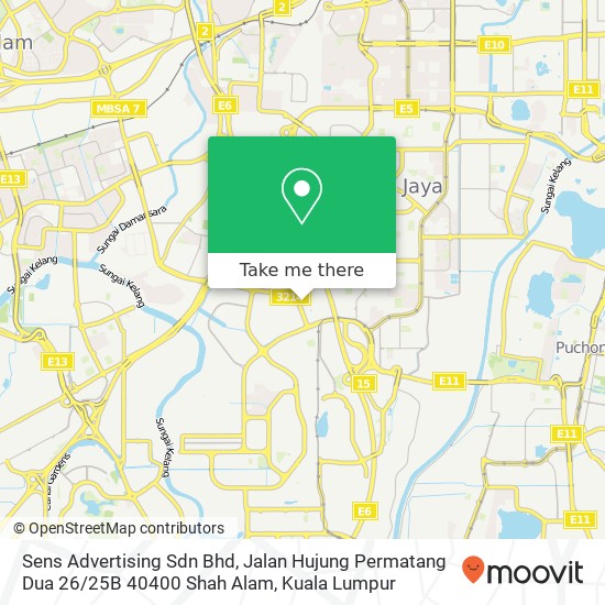 Sens Advertising Sdn Bhd, Jalan Hujung Permatang Dua 26 / 25B 40400 Shah Alam map