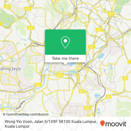 Peta Wong Yin Voon, Jalan 5 / 109F 58100 Kuala Lumpur