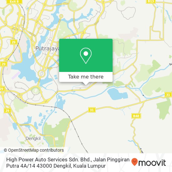 High Power Auto Services Sdn. Bhd., Jalan Pinggiran Putra 4A / 14 43000 Dengkil map