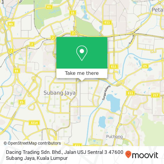 Dacing Trading Sdn. Bhd., Jalan USJ Sentral 3 47600 Subang Jaya map