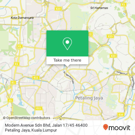 Peta Modern Avenue Sdn Bhd, Jalan 17 / 45 46400 Petaling Jaya