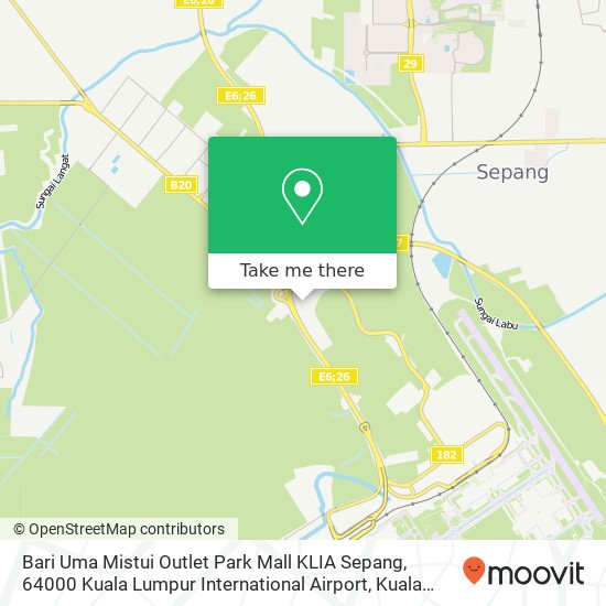 Peta Bari Uma Mistui Outlet Park Mall KLIA Sepang, 64000 Kuala Lumpur International Airport
