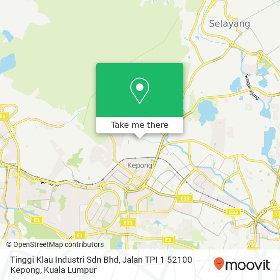 Tinggi Klau Industri Sdn Bhd, Jalan TPI 1 52100 Kepong map