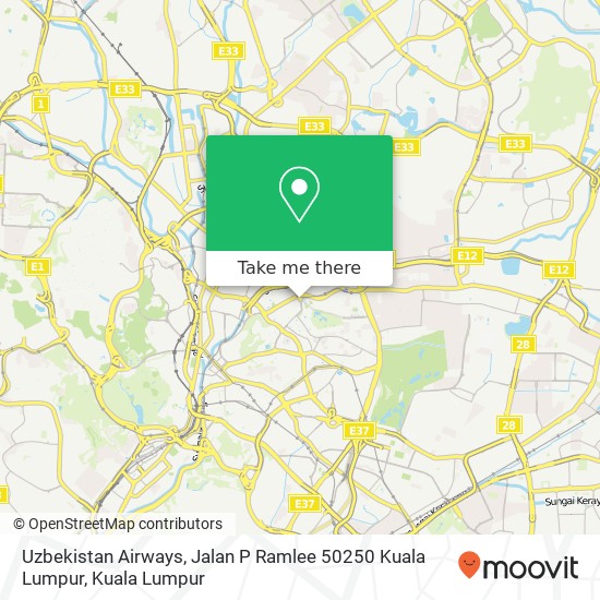 Uzbekistan Airways, Jalan P Ramlee 50250 Kuala Lumpur map