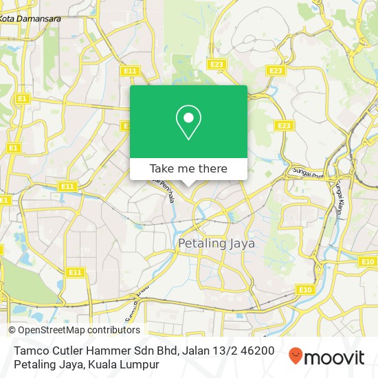 Peta Tamco Cutler Hammer Sdn Bhd, Jalan 13 / 2 46200 Petaling Jaya