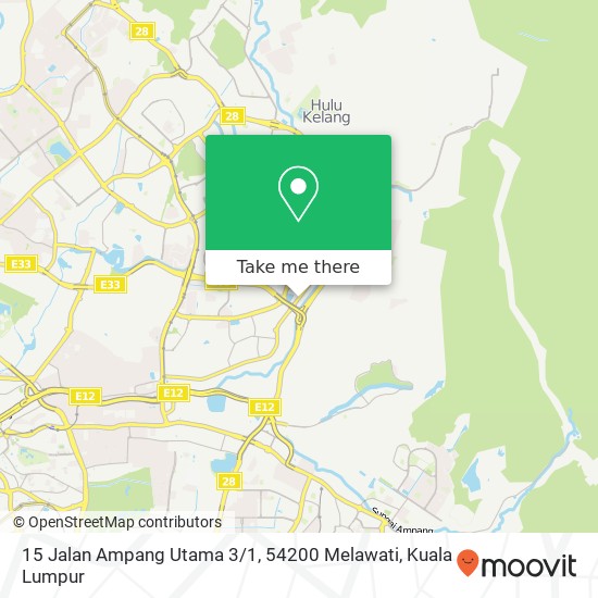 Peta 15 Jalan Ampang Utama 3 / 1, 54200 Melawati