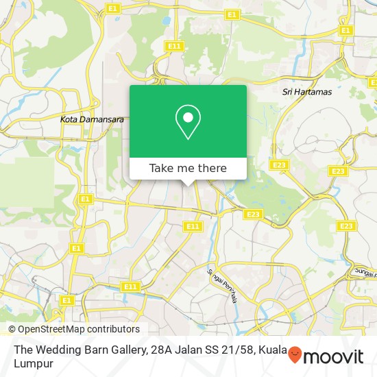 Peta The Wedding Barn Gallery, 28A Jalan SS 21 / 58