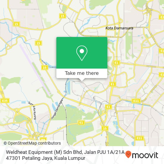 Peta Weldheat Equipment (M) Sdn Bhd, Jalan PJU 1A / 21A 47301 Petaling Jaya