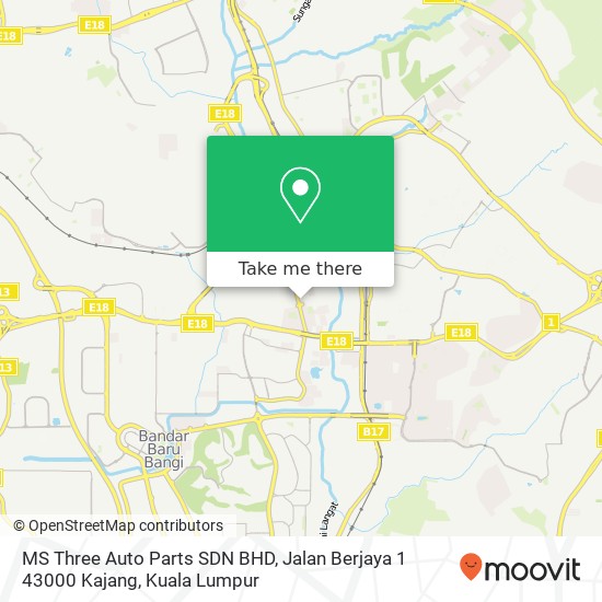 Peta MS Three Auto Parts SDN BHD, Jalan Berjaya 1 43000 Kajang