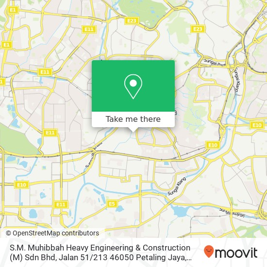 Peta S.M. Muhibbah Heavy Engineering & Construction (M) Sdn Bhd, Jalan 51 / 213 46050 Petaling Jaya