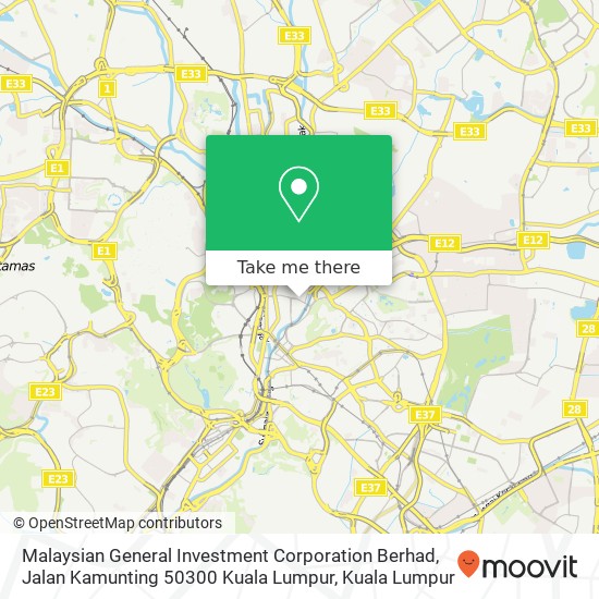 Peta Malaysian General Investment Corporation Berhad, Jalan Kamunting 50300 Kuala Lumpur