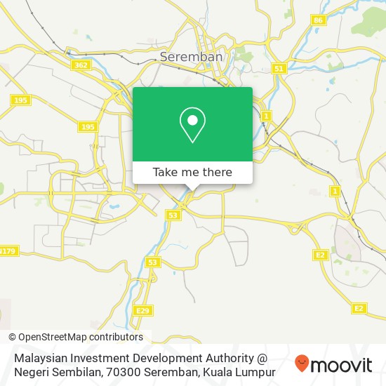 Peta Malaysian Investment Development Authority @ Negeri Sembilan, 70300 Seremban