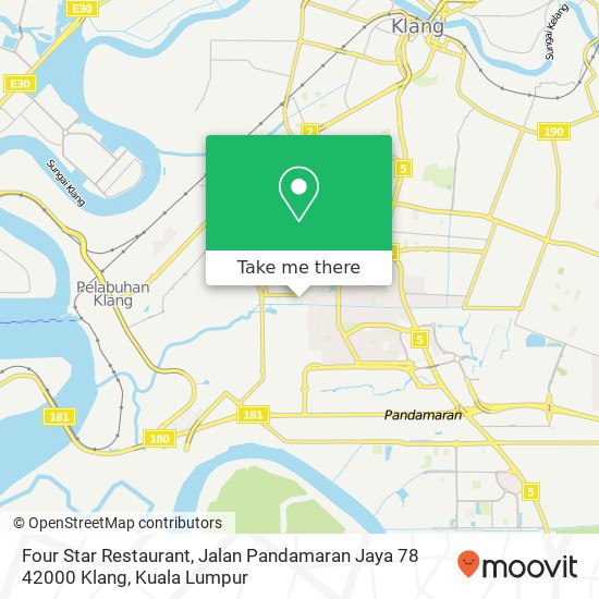 Four Star Restaurant, Jalan Pandamaran Jaya 78 42000 Klang map