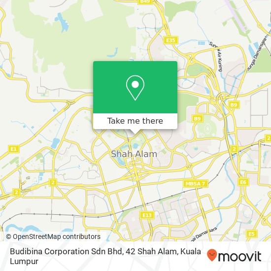 Budibina Corporation Sdn Bhd, 42 Shah Alam map