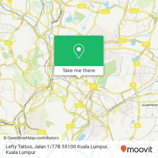 Lefty Tattoo, Jalan 1 / 77B 55100 Kuala Lumpur map