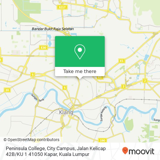 Peninsula College, City Campus, Jalan Kelicap 42B / KU 1 41050 Kapar map